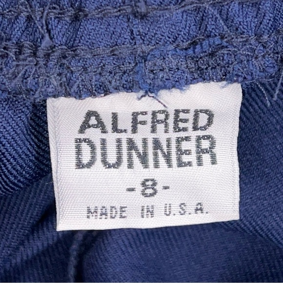 Vintage Size 8 Alfred Dunner Navy Blue Dress Pants Pull On Elastic Waist Pleated - Picture 10 of 11